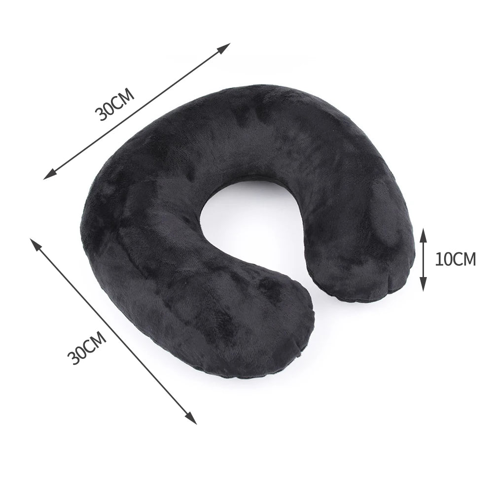 U Shaped Travel Pillow Car Air Flight Inflatable Pillows Neck Support Headrest