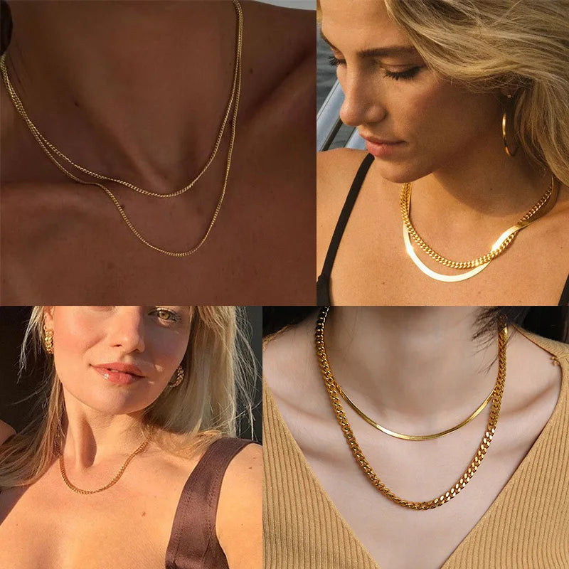 Cuban Chain Necklace Unisex Stainless Steel Solid Metal Jewellry GIFT