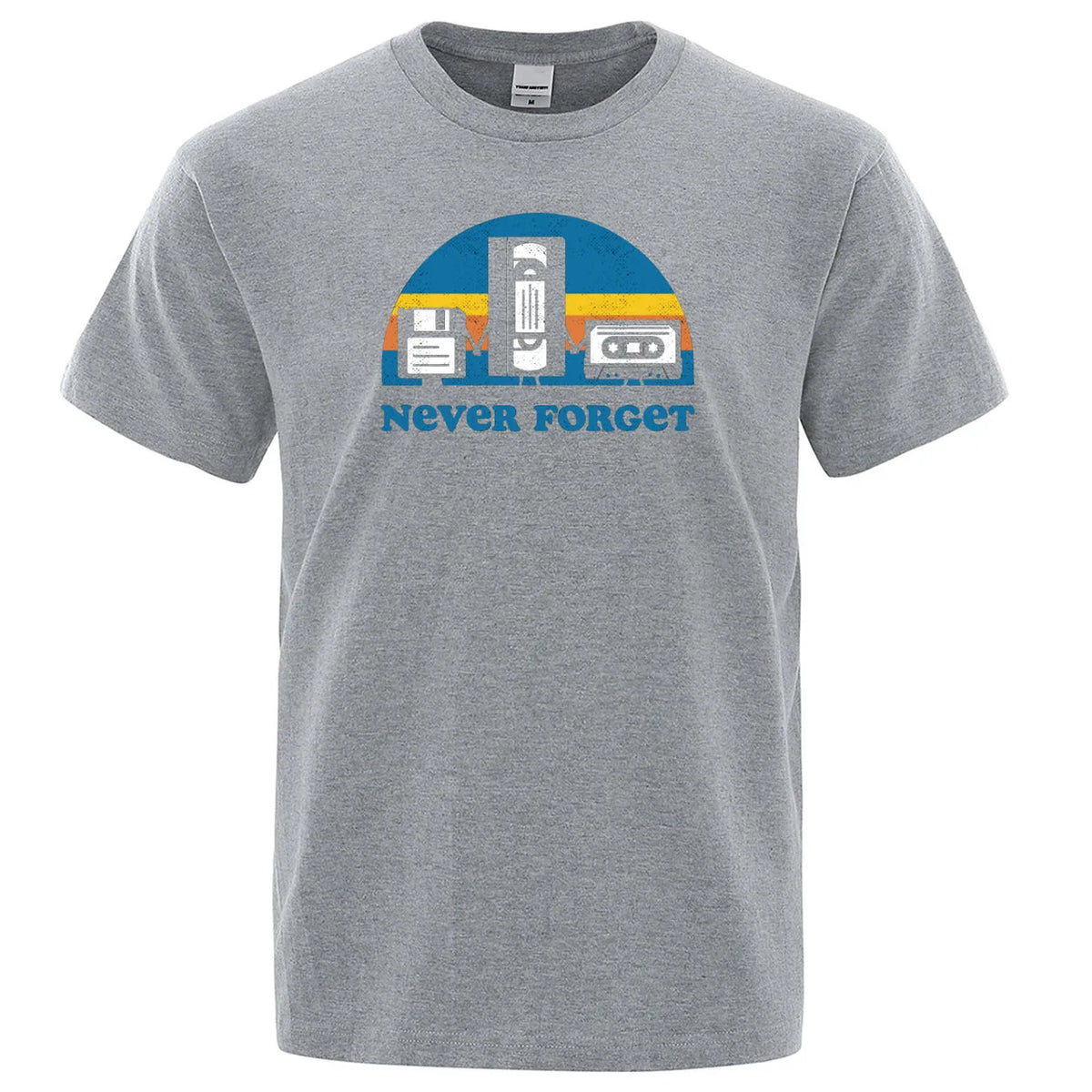 Never Forget Sarcastic Graphic Music Funny Printed T-Shirt Men Loose Oversize Tshirt Casual Breathable Short Sleeve Clothing