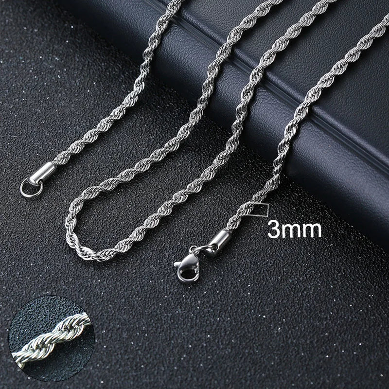 Cuban Chain Necklace Unisex Stainless Steel Solid Metal Jewellry GIFT
