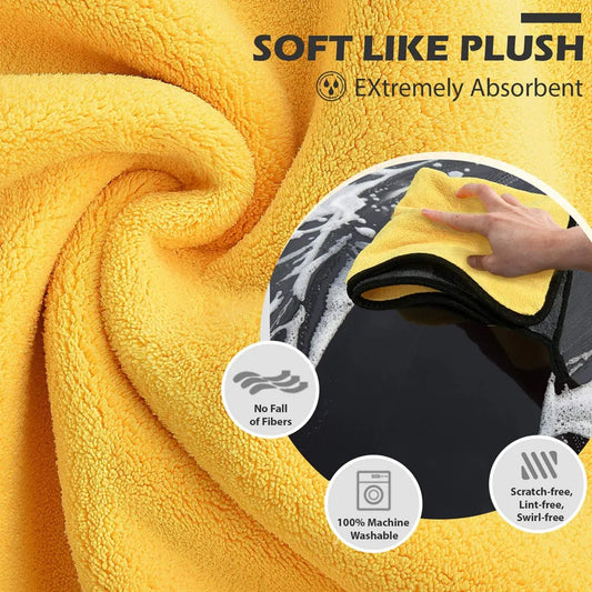 Car Microfiber Wash Towel Cleaning Drying Towel Reusable