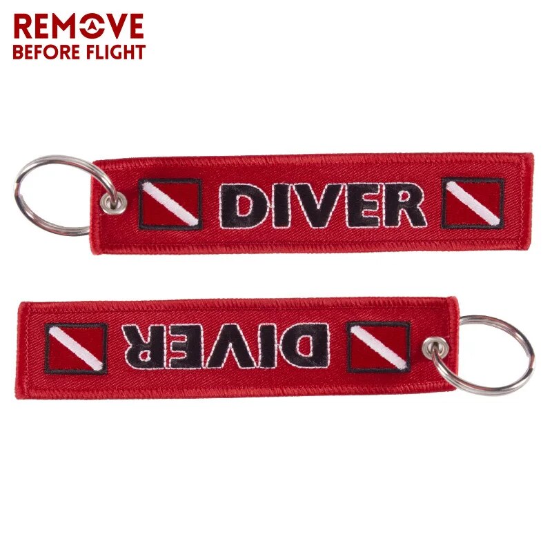 3PCs Keychain DIVER Key Ring Motorcycle Red Key Chain