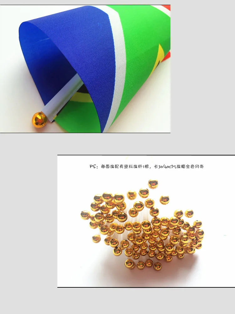 14x21cm 10pcs Brazil national flag hand waving flags parade Sports