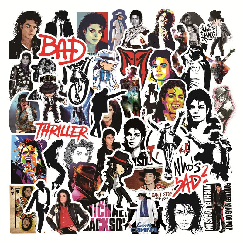 10/30/50PCS Rock Star Singer Michael Jackson Graffiti Stickers Motorcycle Luggage Guitar Skateboard Classic Toy Cool Sticker