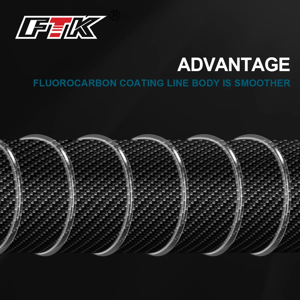 100M Fluorocarbon Coating Fishing Line 4.14LB-34.32LB Carbon Fiber Monofilament