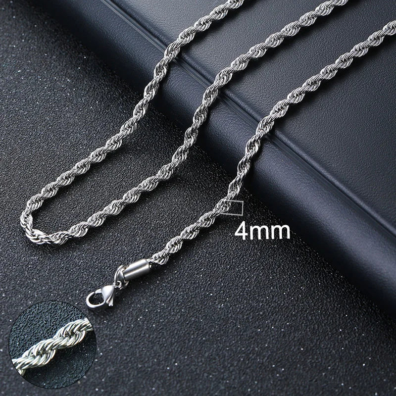 Cuban Chain Necklace Unisex Stainless Steel Solid Metal Jewellry GIFT