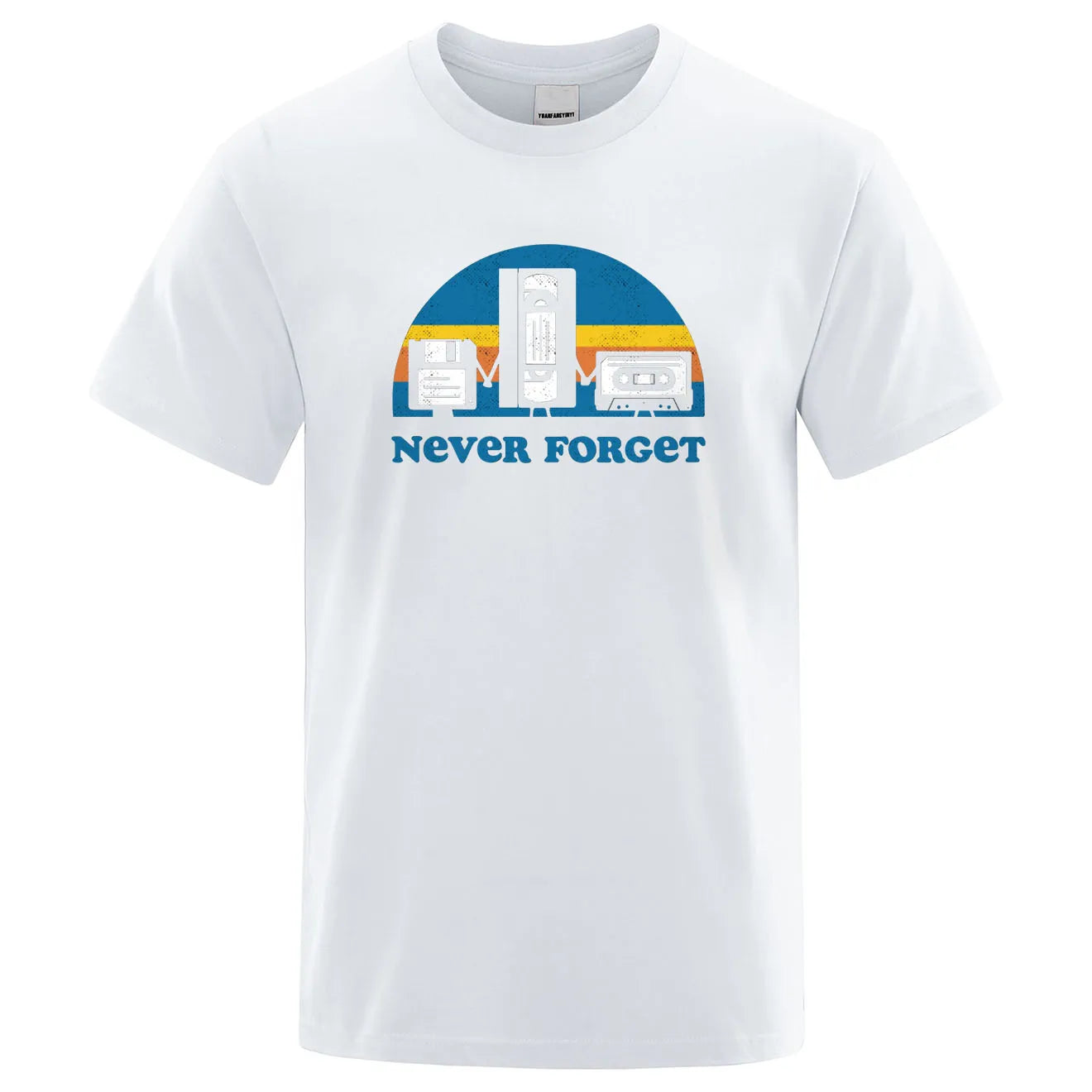 Never Forget Sarcastic Graphic Music Funny Printed T-Shirt Men Loose Oversize Tshirt Casual Breathable Short Sleeve Clothing