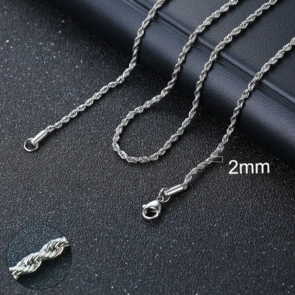 Cuban Chain Necklace Unisex Stainless Steel Solid Metal Jewellry GIFT