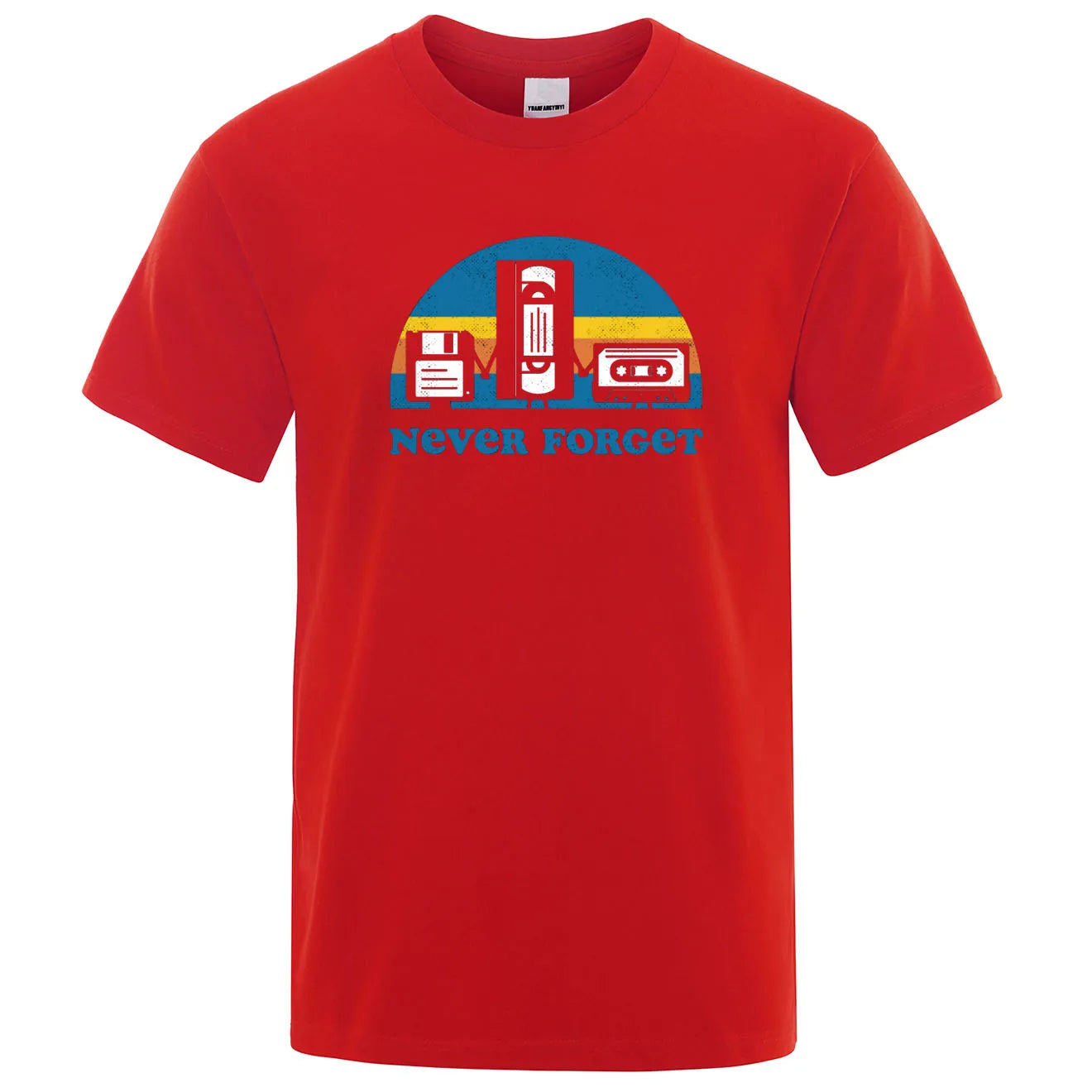 Never Forget Sarcastic Graphic Music Funny Printed T-Shirt Men Loose Oversize Tshirt Casual Breathable Short Sleeve Clothing