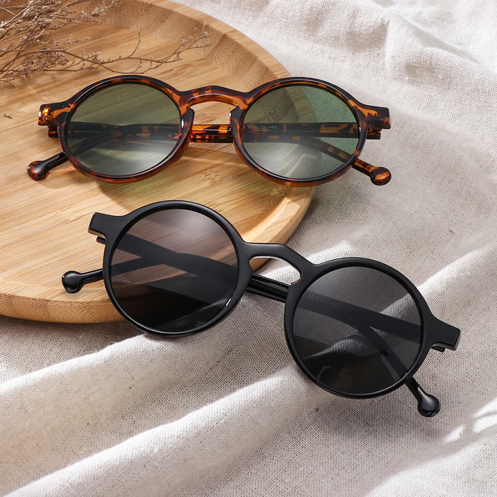 New Hot Summer UV400 Sunglasses Korean Style Retro Round Sun Glasses Brand Designer Small Frame Outdoor Hiking Driving Eyewear