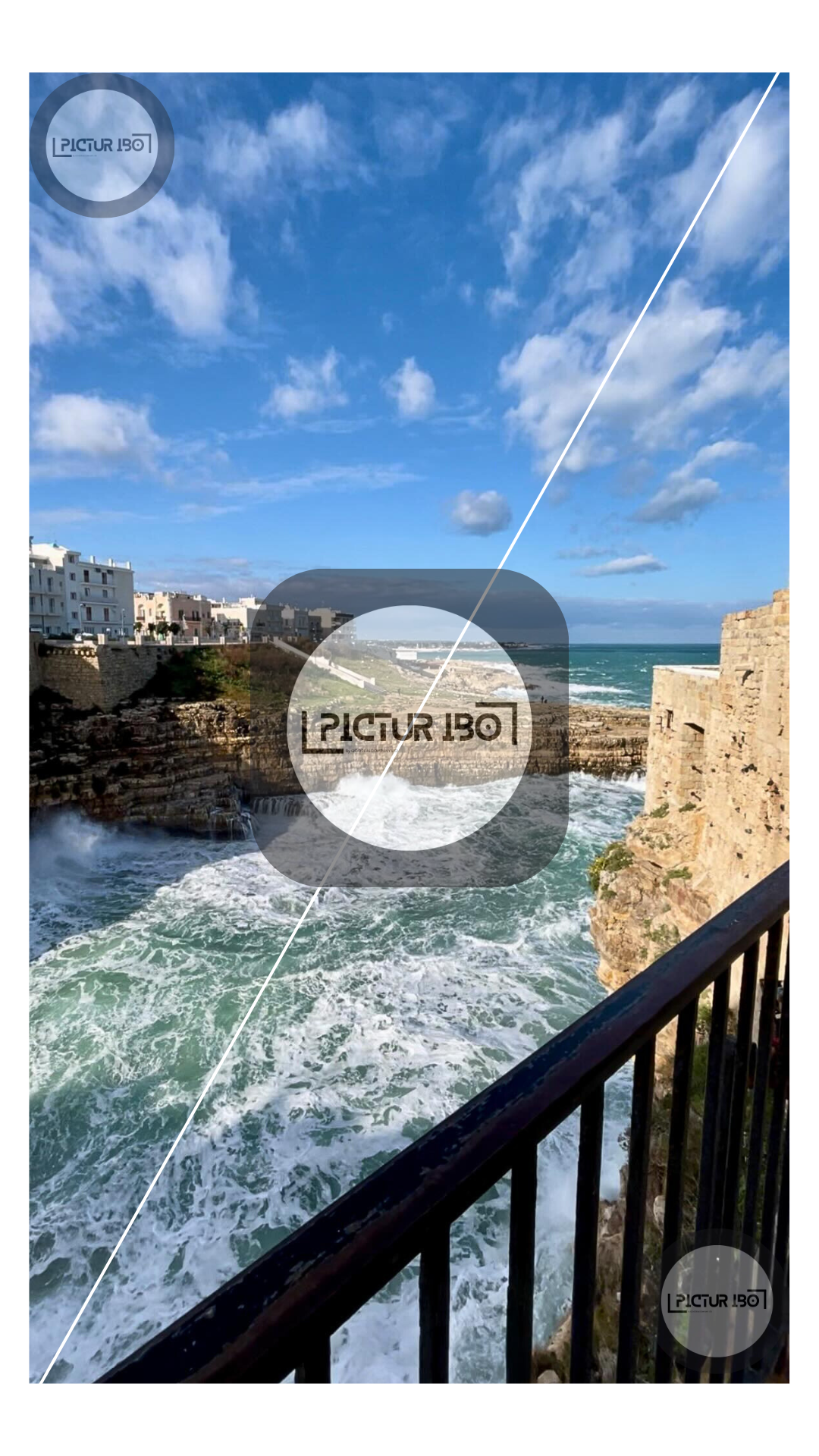 Sea Town in Mediterranean Puglia Polignano A Mare - Buy Stock Picture