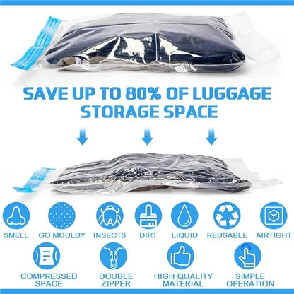 1/3/5pcs Vacuum Bags for Storing Clothes Suitable for Luggage and Essential Travel Compression Bag Clothing Storage Organizer