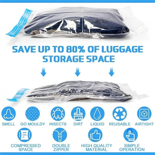 1/3/5pcs Vacuum Bags for Storing Clothes Suitable for Luggage and Essential Travel Compression Bag Clothing Storage Organizer