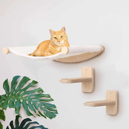 Wall-mounted Cat Climbing Rope Solid Wooden Kitten Claw Grinding Cat Furniture 1PCS