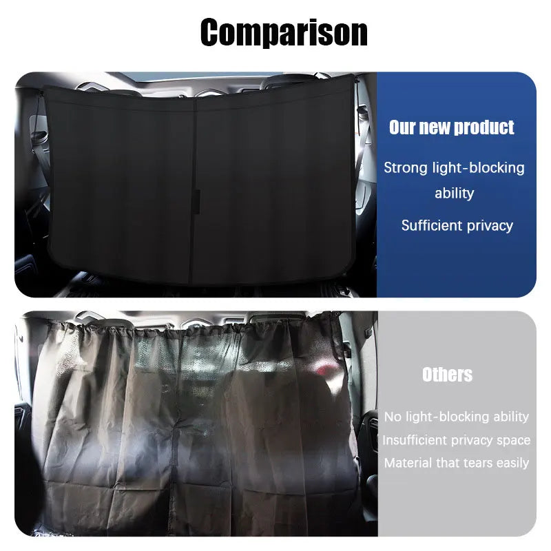 Car Privacy Sunshade Curtain Isolation Window Shade Privacy Travel Nap Night Car Camping Detachable Simple Curtain Polyester