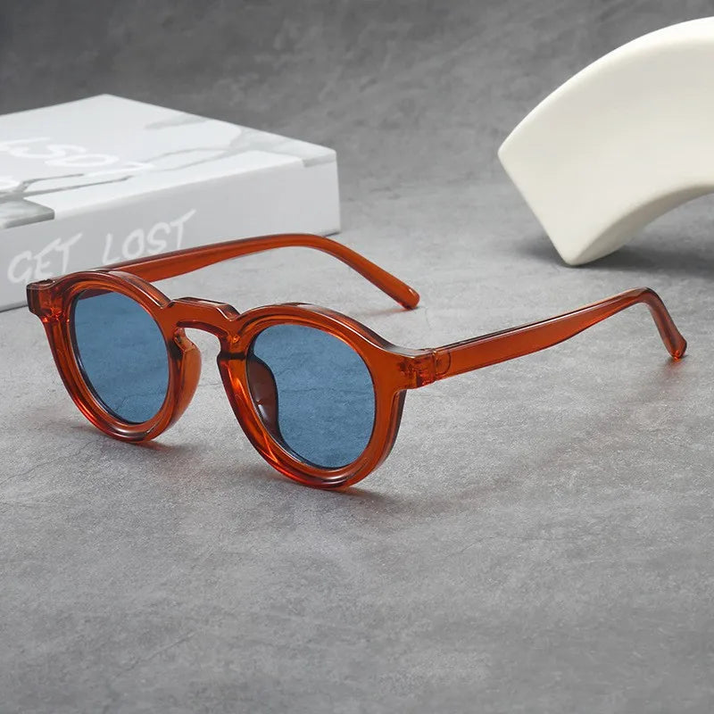 Small Frame Round Frame Uv Sunglasses Retro Sunglasses Cross-Border Sunglasses For Men'S Fashion Travel Accessory Outdoor Use
