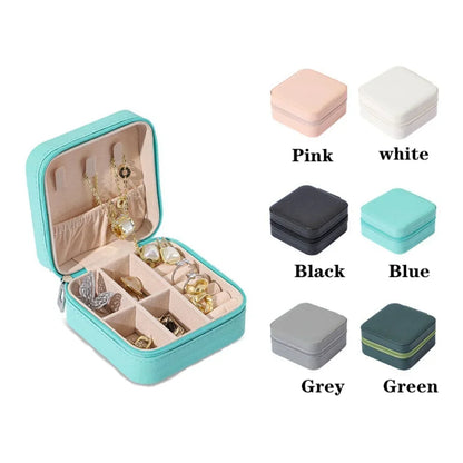 Mini Jewelry Organizer Display Travel Jewelry Zipper Case Box