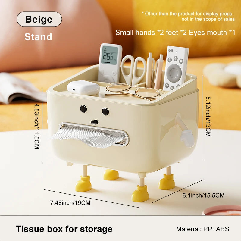 UFORU Back to School Paper Towel Box Household Living Room Bedroom Bedside Multi-Function Student Dorm Desktop Organizer Box