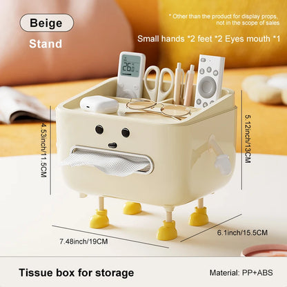 UFORU Back to School Paper Towel Box Household Living Room Bedroom Bedside Multi-Function Student Dorm Desktop Organizer Box