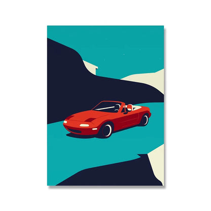 1pc Classic 911 Car Poster Scandinavian Retro Trend Car Wall Art Red Yellow Green White Canvas Painting Home Living Room Deco