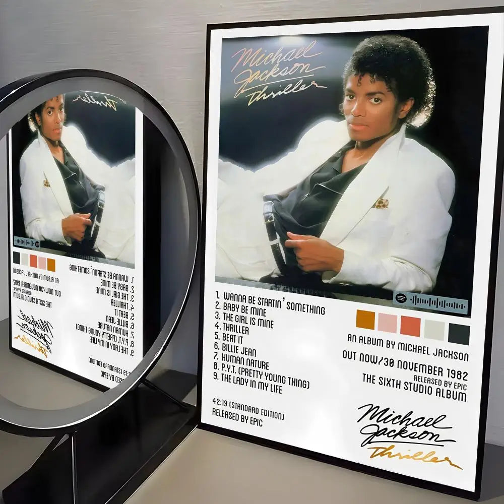 M-Michael J-Jackson Singer Album Poster Room Wall Art Decor Waterproof Stickers For Home Bar Bedroom Decoration