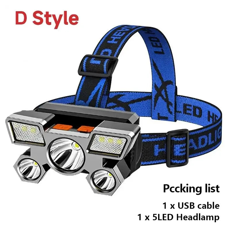 LED Headlight Light Camping Outdoor USB Recharcable