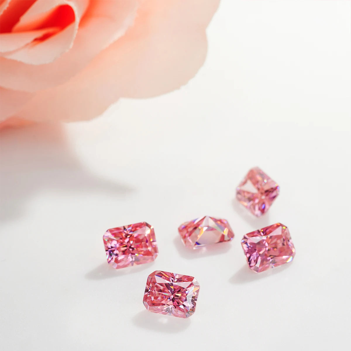 Pink Moissainte Diamond Stone 0.5ct-3ct D Color Gemstone Loose Gemstones Passed Diamond Tester GRA Certificate Ring Material