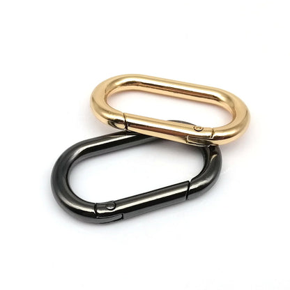 HZYUEGOU Oval Spring O Ring Openable Leather Bag Handbag Strap Buckle Connect Pendant Key Dog Chain Snap Clasp Clip Carabiner