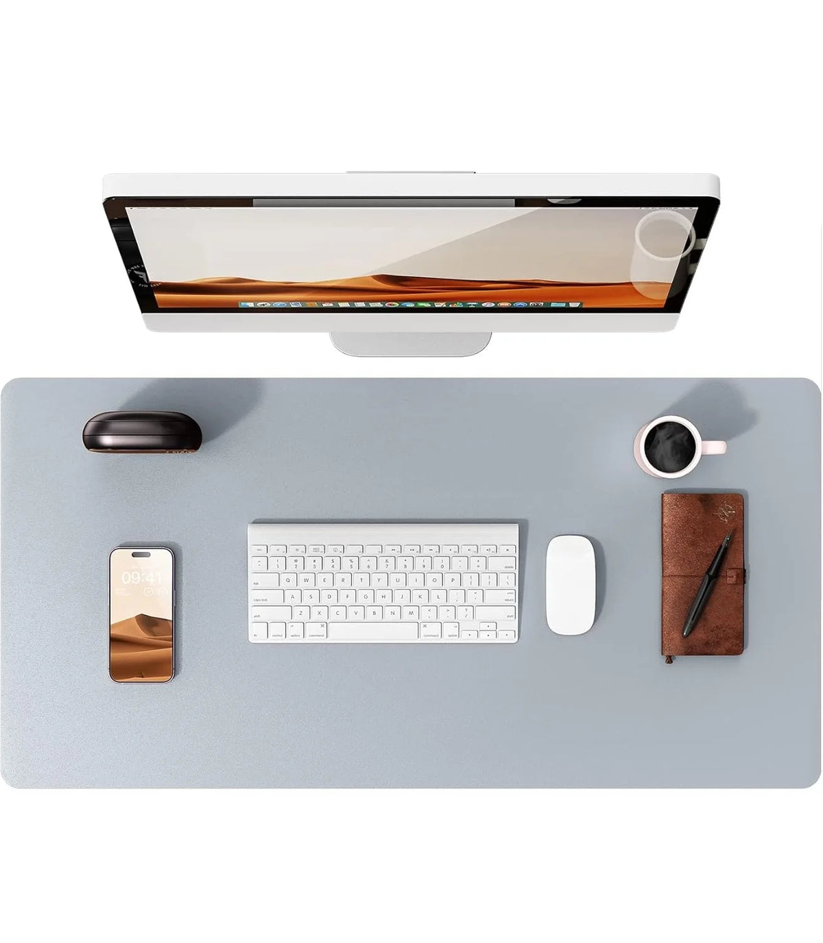 Mouse Pad Office Desk Mat Leather Desk Pad Protector Non-Slip PU Leather Desk Blotter