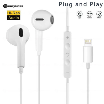 Earphones Type-C Earbuds Apple Lightning Headphones Iphone Samsung