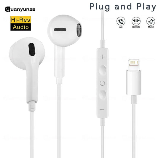 Earphones Type-C Earbuds Apple Lightning Headphones Iphone Samsung