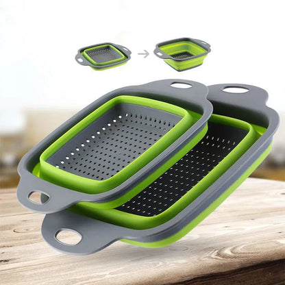 Collapsible Colander Silicone Kitchen Food Vegetable Fruit Strainers Drainer