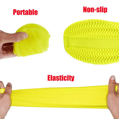 1 Pair Non-slip Silicone Shoe Elastic Wear-resistant Rain Cover Boots Reusable