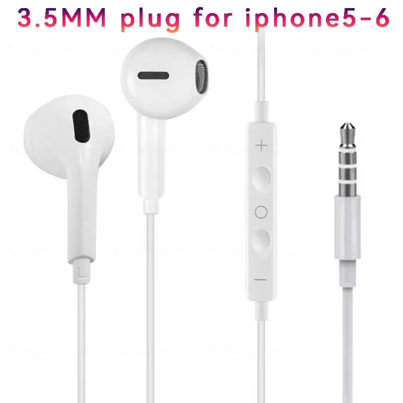 Earphones Type-C Earbuds Apple Lightning Headphones Iphone Samsung