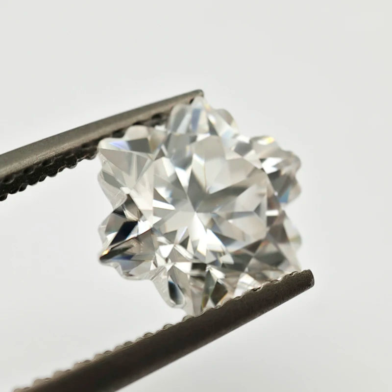 RARE Snowflake Cut Moissanite Loose Stones D Color Moissanite Certificate