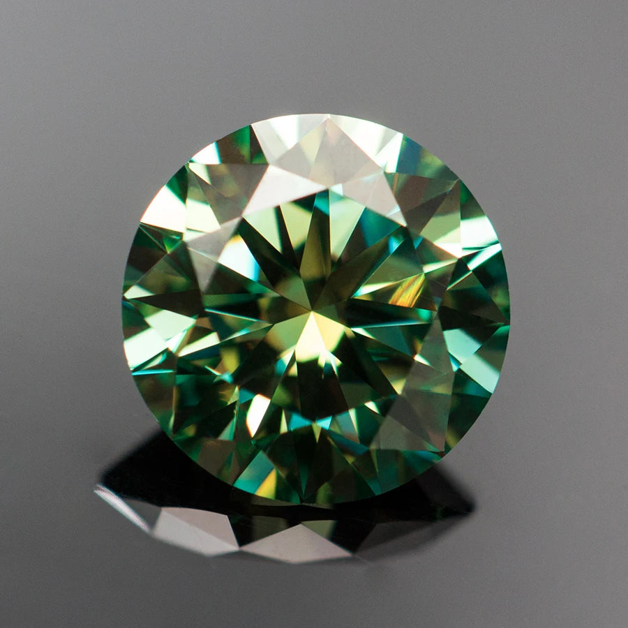 Pink Black Green Blue Yellow Purple Gray Red Loose Moissanite with Certificate Round Moissanite Stone GRA Diamonds Gemstones