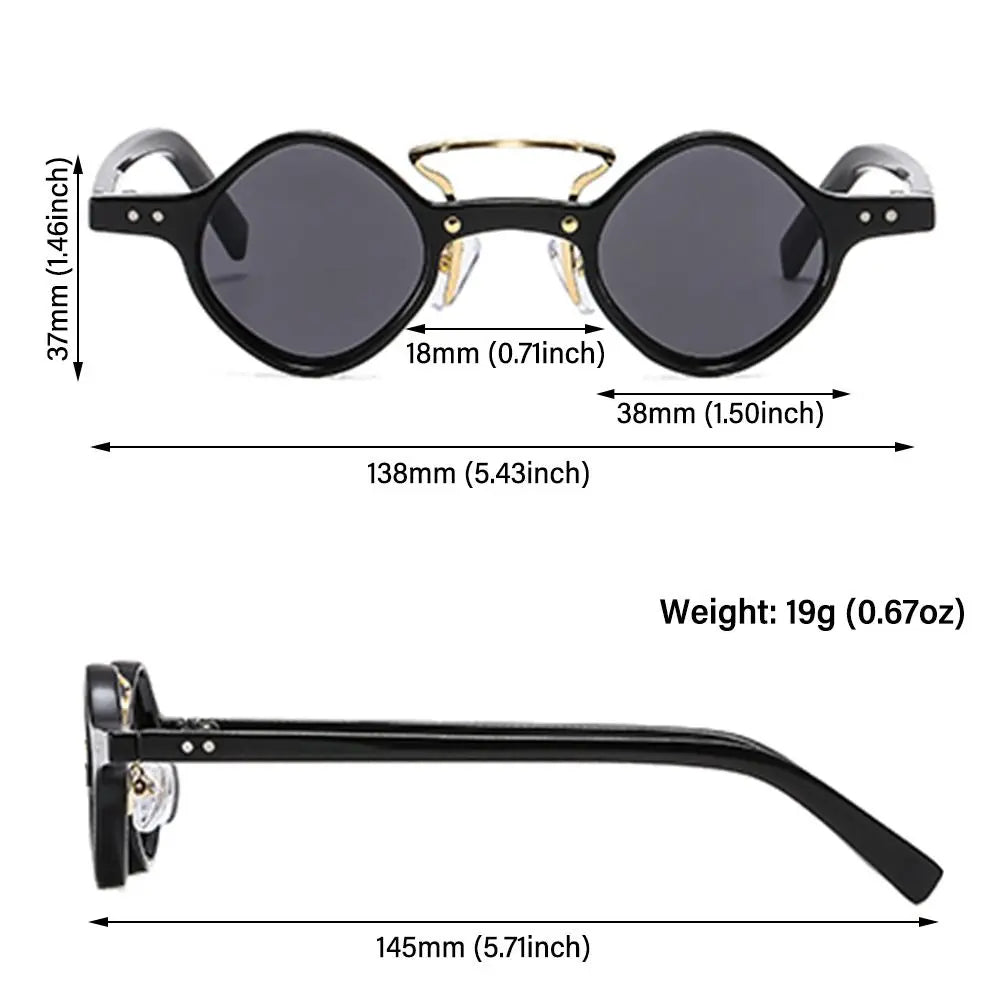 New Hippie Small Round Square Sunglasses Men Women Retro Steam Punk Glasses Vintage Gradient Driving Glasses UV400