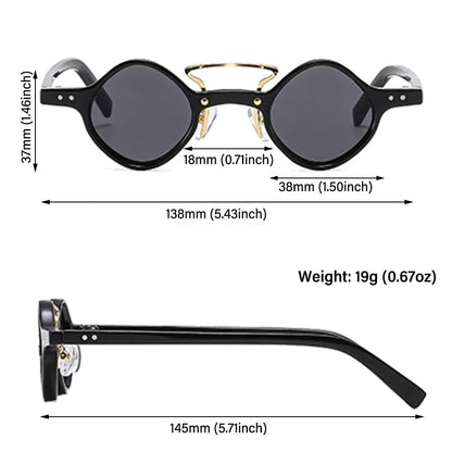 New Hippie Small Round Square Sunglasses Men Women Retro Steam Punk Glasses Vintage Gradient Driving Glasses UV400