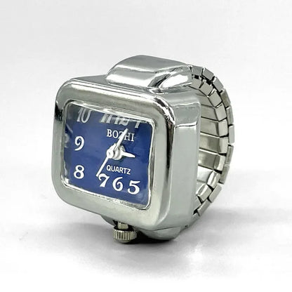 Finger Watch Mini Elastic Strap Alloy Watches Rings Jewelry Clock Retro Roman NEW