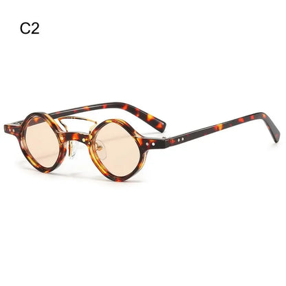 New Hippie Small Round Square Sunglasses Men Women Retro Steam Punk Glasses Vintage Gradient Driving Glasses UV400