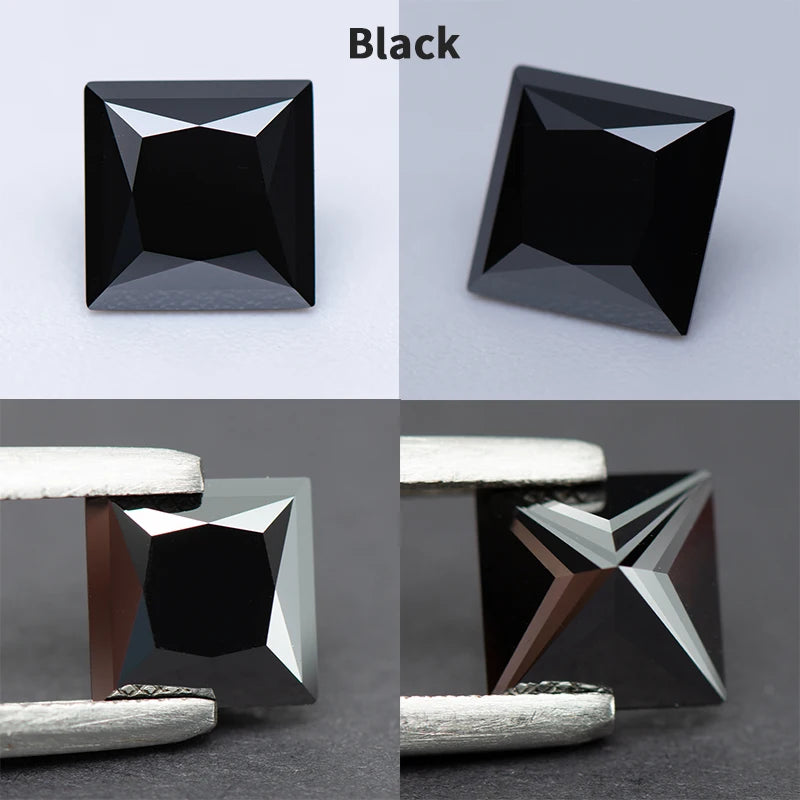 Moissanite Loose Stone VVS1 Princess Cut Charms Jewelry Making with Certificate