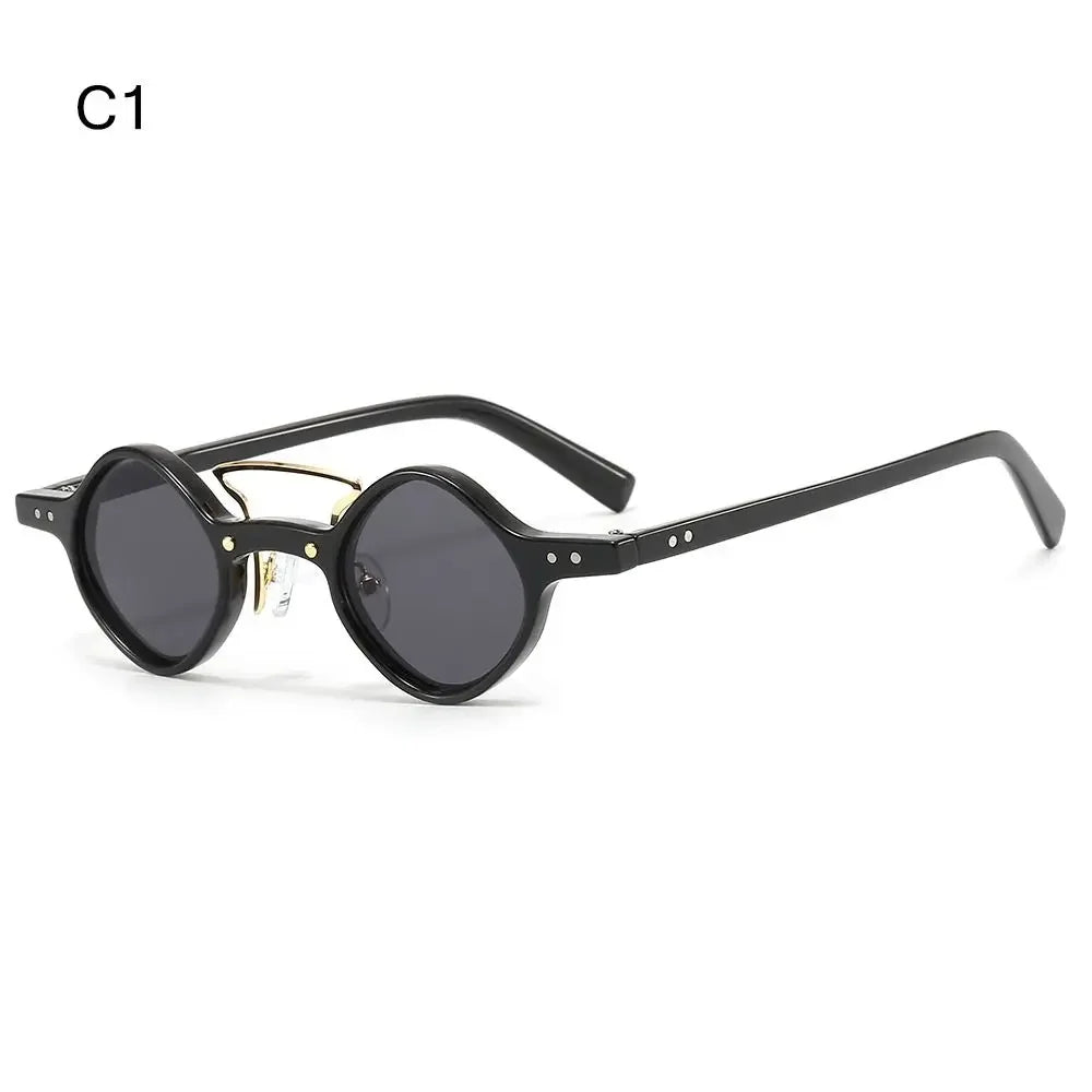 New Hippie Small Round Square Sunglasses Men Women Retro Steam Punk Glasses Vintage Gradient Driving Glasses UV400