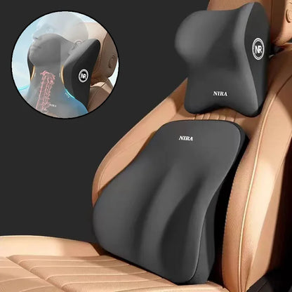 Memory Foam Car Headrest & Lumbar Support Cushion – Universal Neck & Back Comfort Pillow