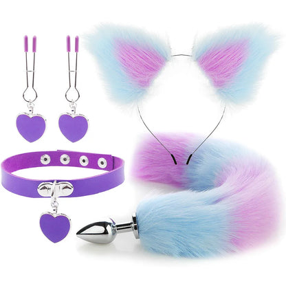 Sexy Fox Tail Butt Plug Sexy Plush Cat Ear Headband For Women Couples