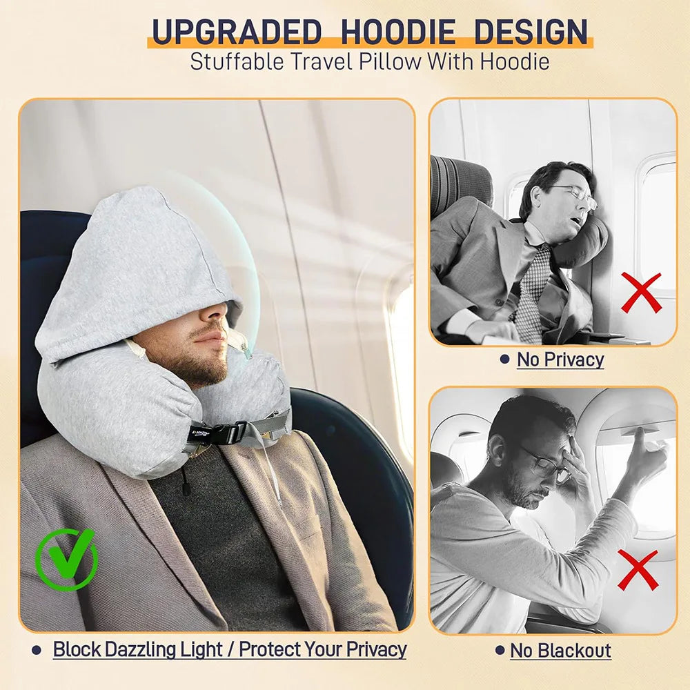 2in1 Travel Pillow Storage Adjustable Neck