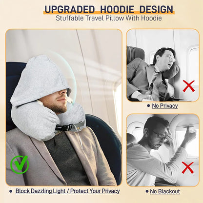 2in1 Travel Pillow Storage Adjustable Neck