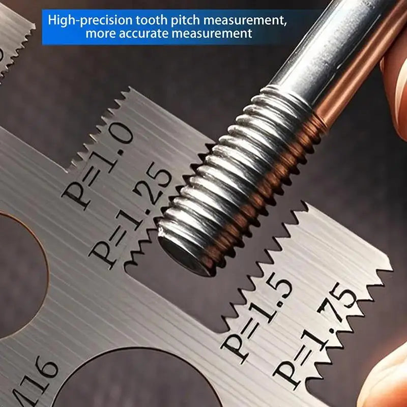 Stainless Steel Screw Thread Pitch Gauge – Metric Bolt & Nut Measuring Ruler