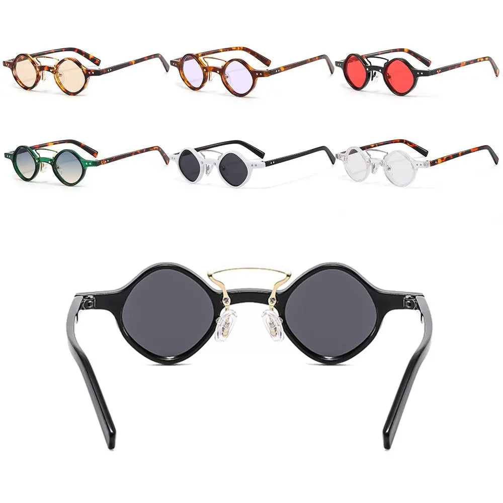 New Hippie Small Round Square Sunglasses Men Women Retro Steam Punk Glasses Vintage Gradient Driving Glasses UV400