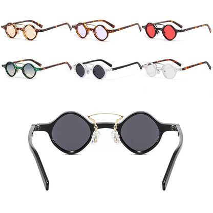 New Hippie Small Round Square Sunglasses Men Women Retro Steam Punk Glasses Vintage Gradient Driving Glasses UV400