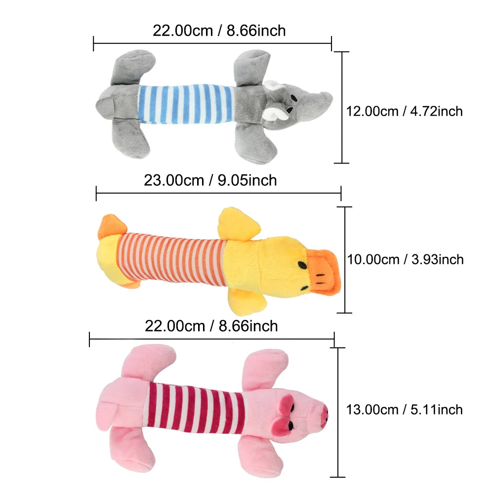 Dog Fleece Toys Squeak Chew Sound Dolls Pet Funny Plush Toys
